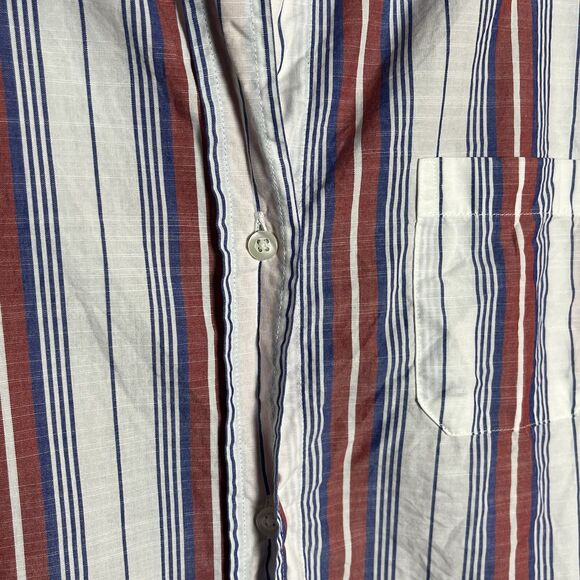 Grayson Shirt Women’s 4 Large Hero Button Up Red White Blue Striped Nautical - Picture 4 of 7